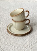 Pruszków Nostalgia filiżanki ze spodkami beżowe 220 ml 2 szt