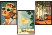 Zestaw 3 plakatów 30x40cm-Retro,pastelowe,relaks