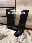 skórzane kozaki Michael Michael Kors Colby z kwadratowym noskiem