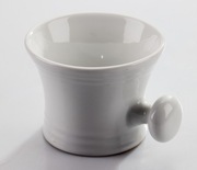 porcelanowy kubek tygielek do golenia z uchwytem biały