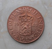 Indie Holenderskie 2,5 cent 1945