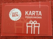 KARTA PODARUNKOWA SKLEPU DUZY BEN-CZYSTA -UNIKAT;-) !!-REWELACJA !!!