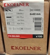 KOELNER Kołki Szybkiego Montażu FX-L 6x60mm