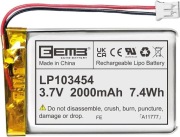 EEMB 3.7V 2000mAh Bateria Lipo ładowalny litowy polimerowy ze złączem JST