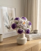 Szydełkowy bukiet kwiatów Rękodzieło Prezent, który nie zwiędnie