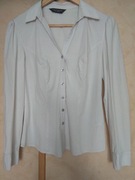 Bluzka z długim rękawem, w beżowe drobne paski