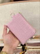 Mały Portfel (Handmade) - checkered pastel pink