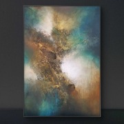 Pejzaż, abstrakcja, olej, 70x100cm, Monika Seroka