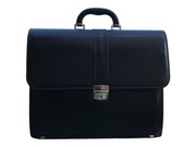 Teczka Aktówka Męska Czarna trzykomorowa 