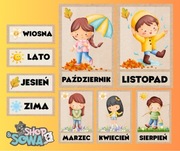 Plansze demonstracyjne przedszkole pory roku miesiące plik PDF