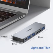 Koncentrator HUB USB C - 6 różnych portów