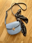 Błękitna jeans torebka na ramię z chustą