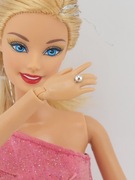 Pierścionek lub kolczyk biżuteria dla lalek Barbie 1szt srebrny