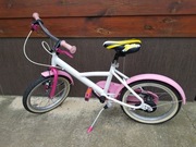 Rowerek dziecięcy biało-różowy B'Twin Liloo Princess, koła 16 cali