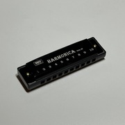 Harmonijka 10 Otworów Instrument Czarny Czarna Gwizdek Obudowa