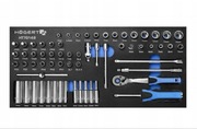 HOGERT WKŁAD SZAFKI NARZĘDZIOWEJ ZESTAW 1/4" NASADKI BITY GRZECHOTKA 63szt