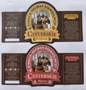 2 etykiety Rybnicki browar rzemieślniczy Cysterskie majowe i pszeniczne 