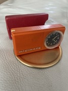 Budzik kultowy DDR budzik podróżny Ruhla Midimatic z etui (około 1970)