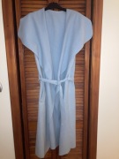 Kamizelka szafrokowa wiązana płaszcz niebieska jasnoniebieska