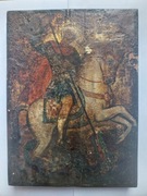 Stara ikona -jeździec na koniu