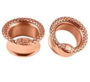 Wąż tunele piercing biżuteria kolczyk 14 mm zlote