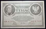 Banknot Polska IIRP 1000 marek polskich 1919 Seria B Stan III VF Kościuszko