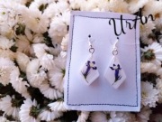 Kolczyki żywe kwiaty lobelia biała żywica GRATIS