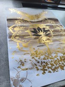 Złota Akwarela Lotos Mandala Medytacja Złoto Obraz 30x42 Golden Path