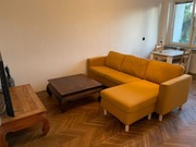 Sofa 3-osobowa z szezlongiem, IKEA PARUP, Żółta