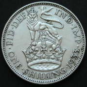 Wielka Brytania 1 shilling 1933 - król Jerzy V - srebro