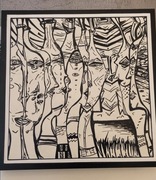 Stolik Ikea Lack z repliką obrazu Hundertwasser