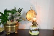 piękna porcelanowa LAMPA NAFTOWA b. stara holendersk
