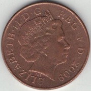Wielka Brytania 2 pence pensy 2009 - 25,9 mm - nr 1