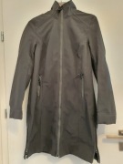 Szary płaszcz softshell Bonprix z kapturem, r. 36