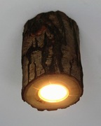 DĘBOWA Drewniana Lampa z korą Tuba Sufitowa SPOT -- FAKŁY