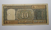 Stary banknot 10 Rupii Indie