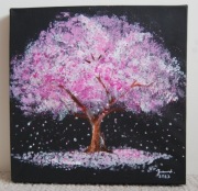 Obraz 29 x 29, drzewo, akryl, werniks