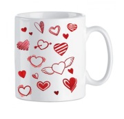 Kubek na kawę na walentynki serca