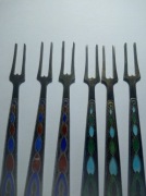 SREBRNE MALUTKIE WIDELCZYKI  Z EMALIĄ DO ZAKĄSEK