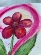 Barwinek z serii Kwiaty akwarela A5 obraz natura łąka 15x21 ramka