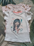 Zestaw t-shirt koszulka krótki rękaw dla dziewczynki 2 sztuki, rozmiar 110