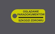 Duży brelok z napisem Oglądanie paradokumentów szkodzi zdrowiu, Druk3D