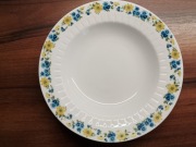 KAHLA talerze głębokie 6 szt niebieskie i żółte kwiatki