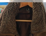 Vintage Aviator Jacket / Kożuch Eko-skóra / Lata 90 / Sherpa / Modna / L-XL