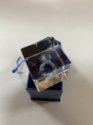 Kryształowa kostka 3D konie kula ziemia
