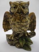 PORCELANOWA SOWA PUSZCZYK RĘCZNIE MALOWANA 12 CM.