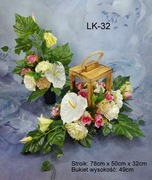 Kompozycje kwiatowe, bukiet + stroik na cmentarz, na grób, lampion 