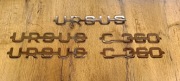 Napisy URSUS C360 na maskę stal nierdzewna 3mm polerowane lustro inox 