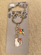 Złoty kolorowy breloczek kotek baloniki eloy