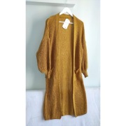 Włoski miodowy kardigan rękawy balony r U